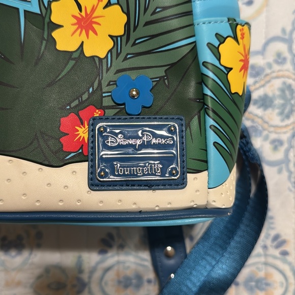 Disney Parks Exclusive Loungefly Stitch Summer Pop Up Flowers Mini Backpack - Picture 7 of 8